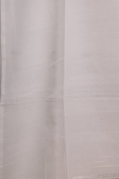 White & Black Pure Handwoven Malai Cotton Saree with Butta Weaving