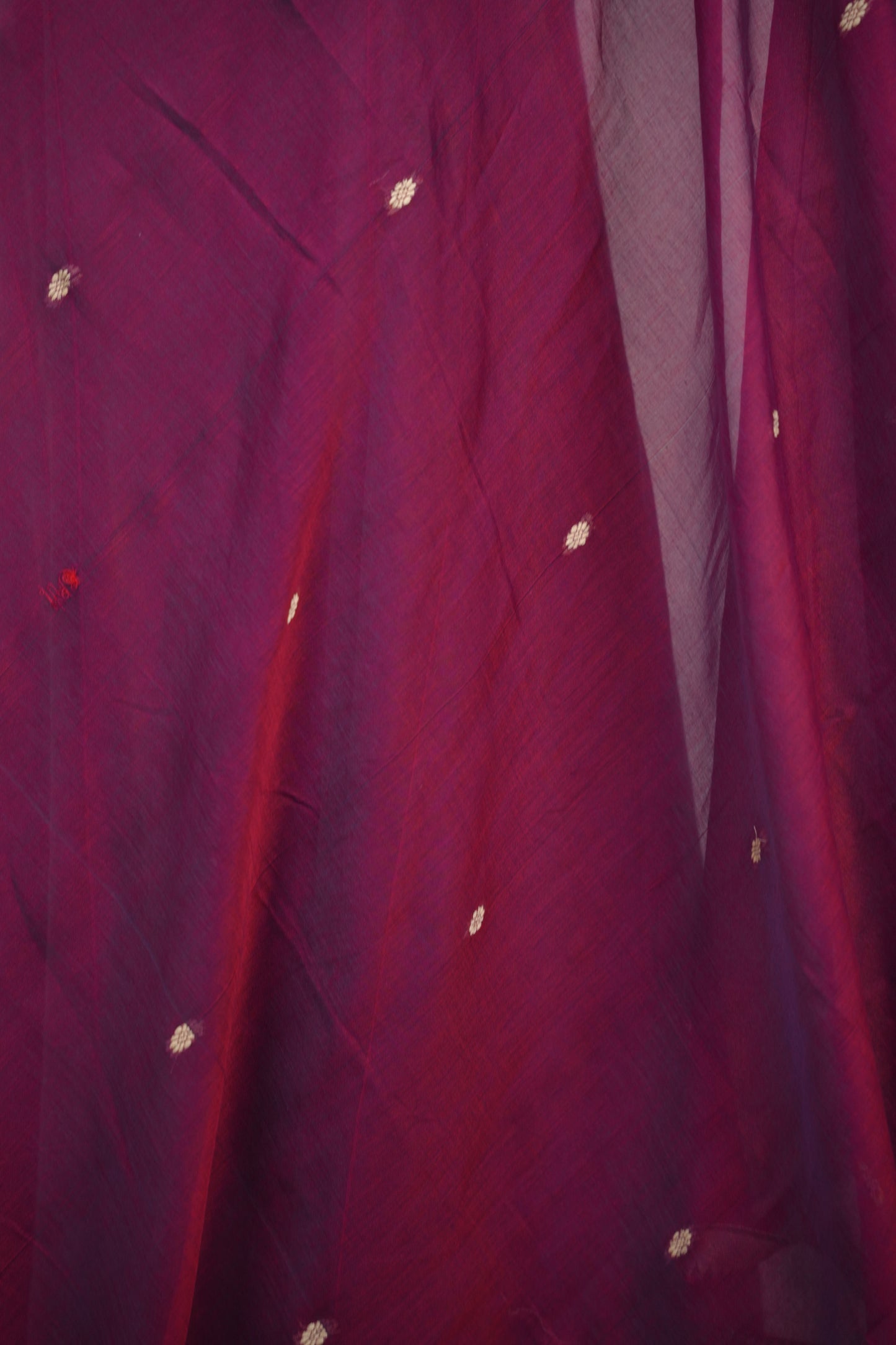 Rama Blue Narayanpet Cotton Anarkali Dress with Magenta Narayanpet Dupatta | Looms & Tassels