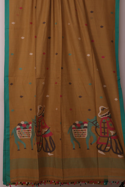 Pure Handwoven Jamdhani Malai Cotton Saree