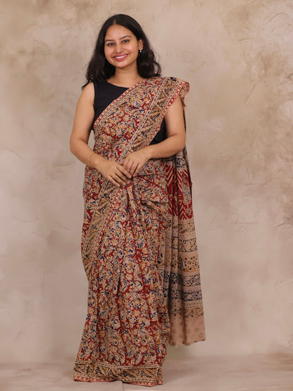 Hand Block Printed Kalamkari Cotton Saree