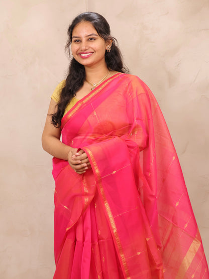 Dual Tone Handloom Maheswari Silk Cotton Sarees | Looms & Tassels