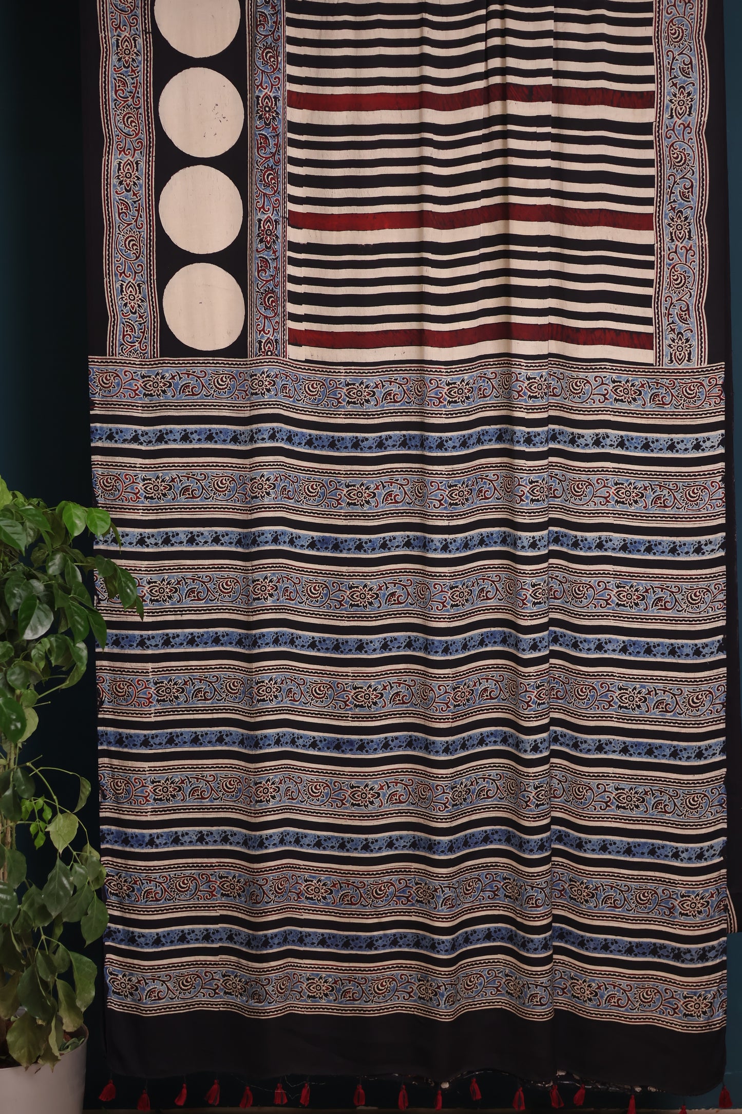 Contemporary Ajrakh Modal Silk Saree