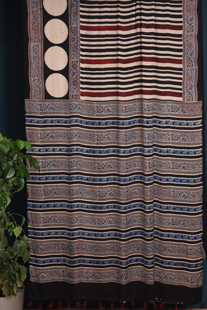 Contemporary Ajrakh Modal Silk Saree