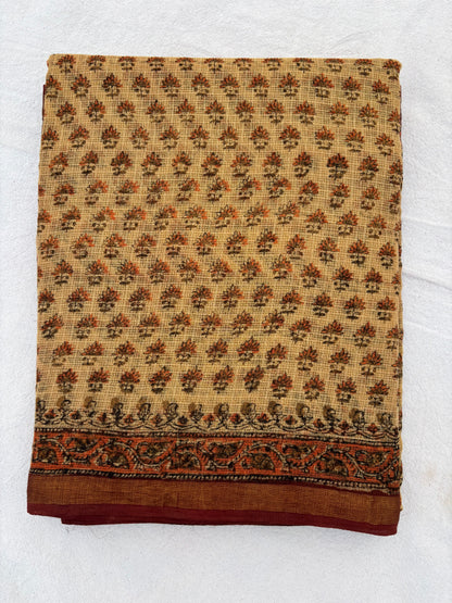 Hand block printed Kota Doriya Saree