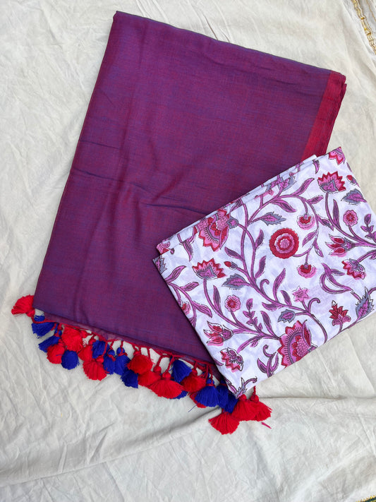 Pure Handwoven Malai Cotton Saree