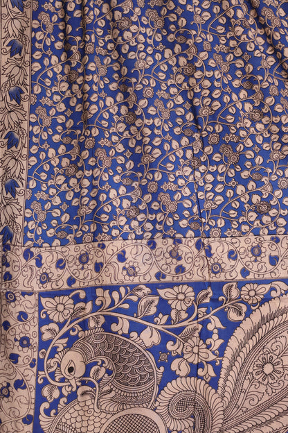 Blue Kalamkari Cotton Saree