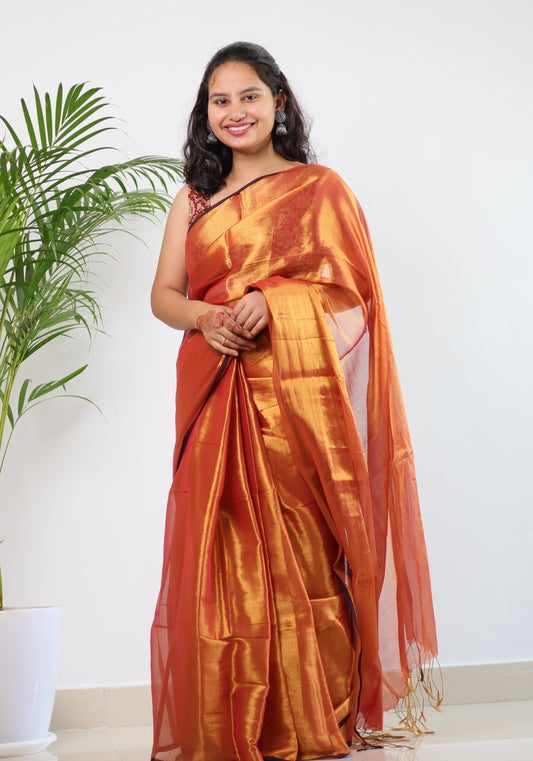 Tissue Mul Cotton Saree