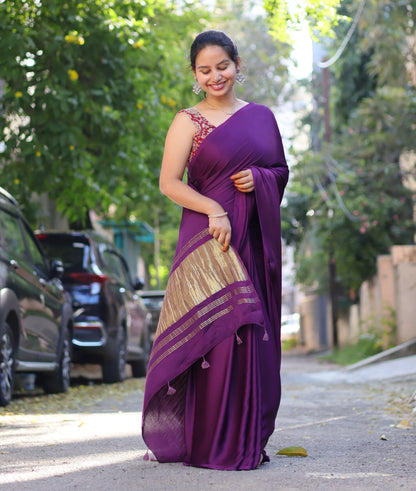 Plain Modal Silk Saree