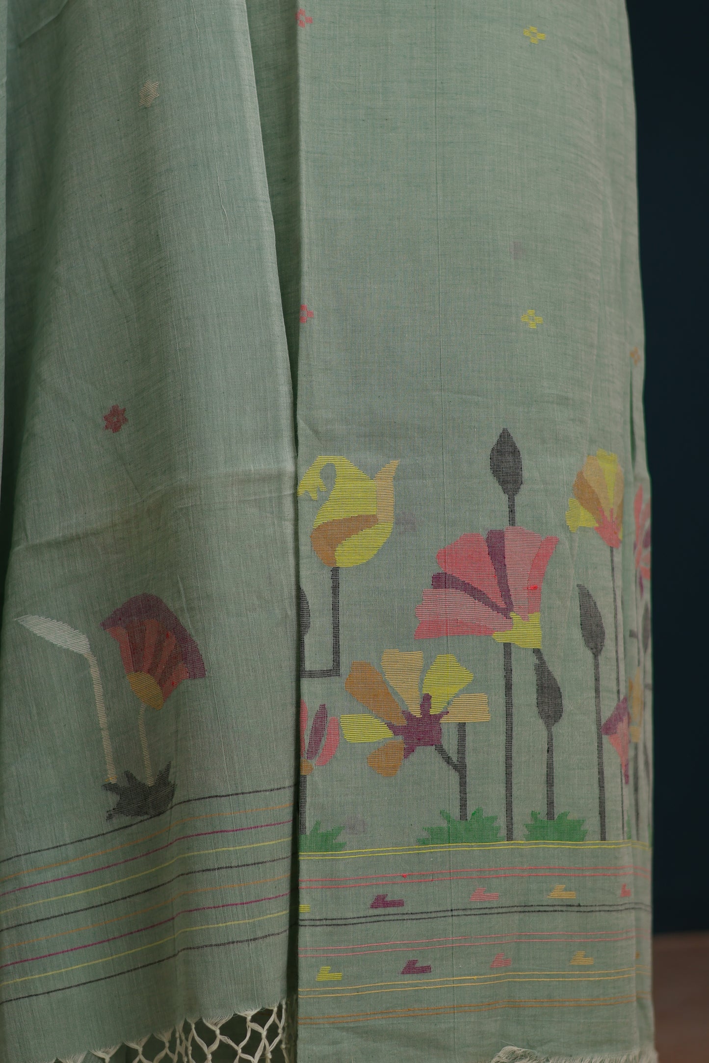 Handwoven Jamdhani pure Malai cotton 2 piece suit sets