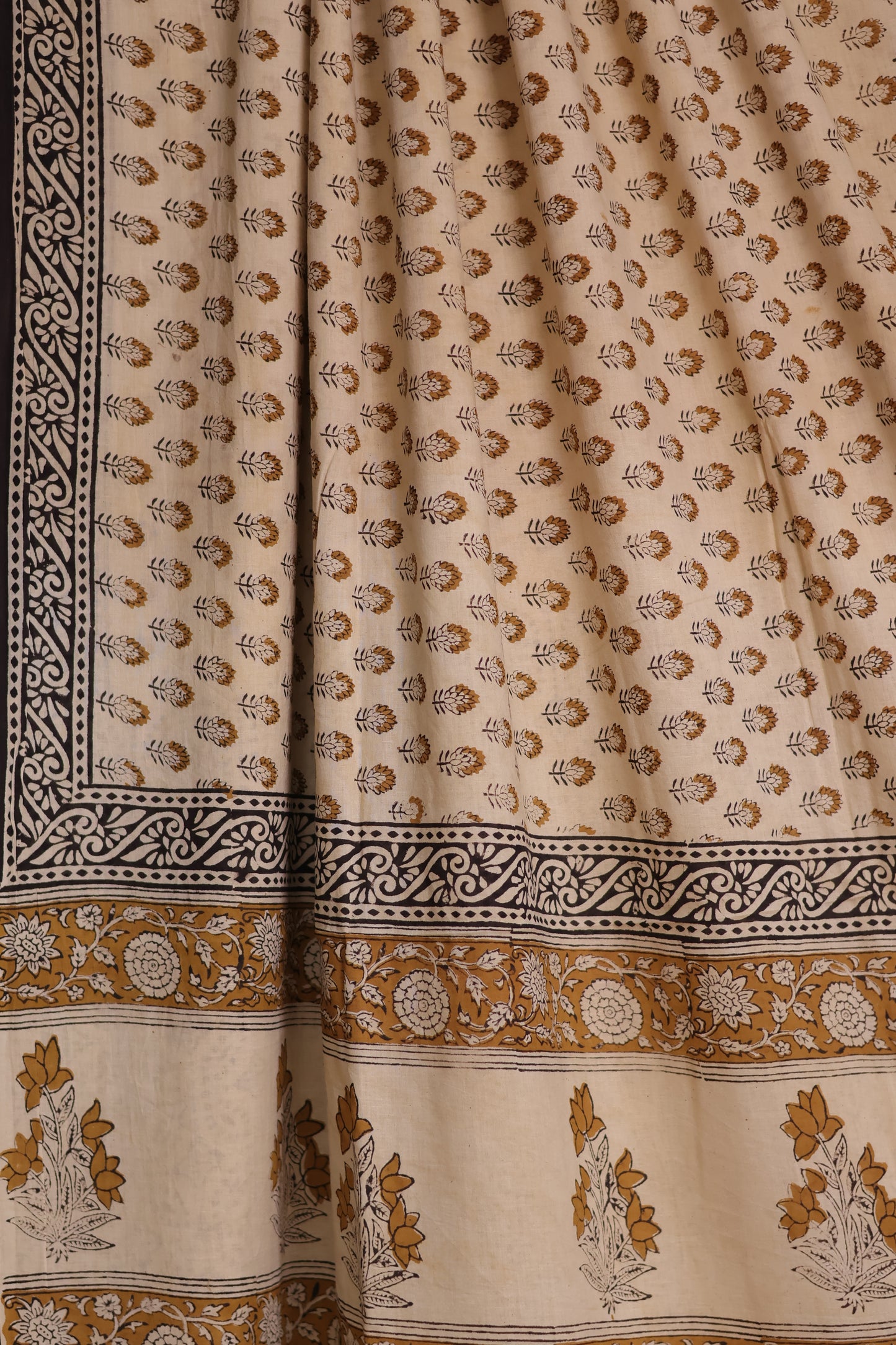 Bagru Handblock printed MulMul cotton saree
