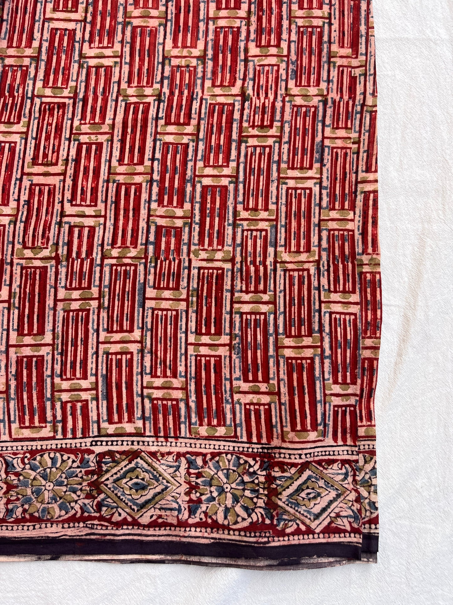 Hand Block Printed Kalamkari Cotton Saree