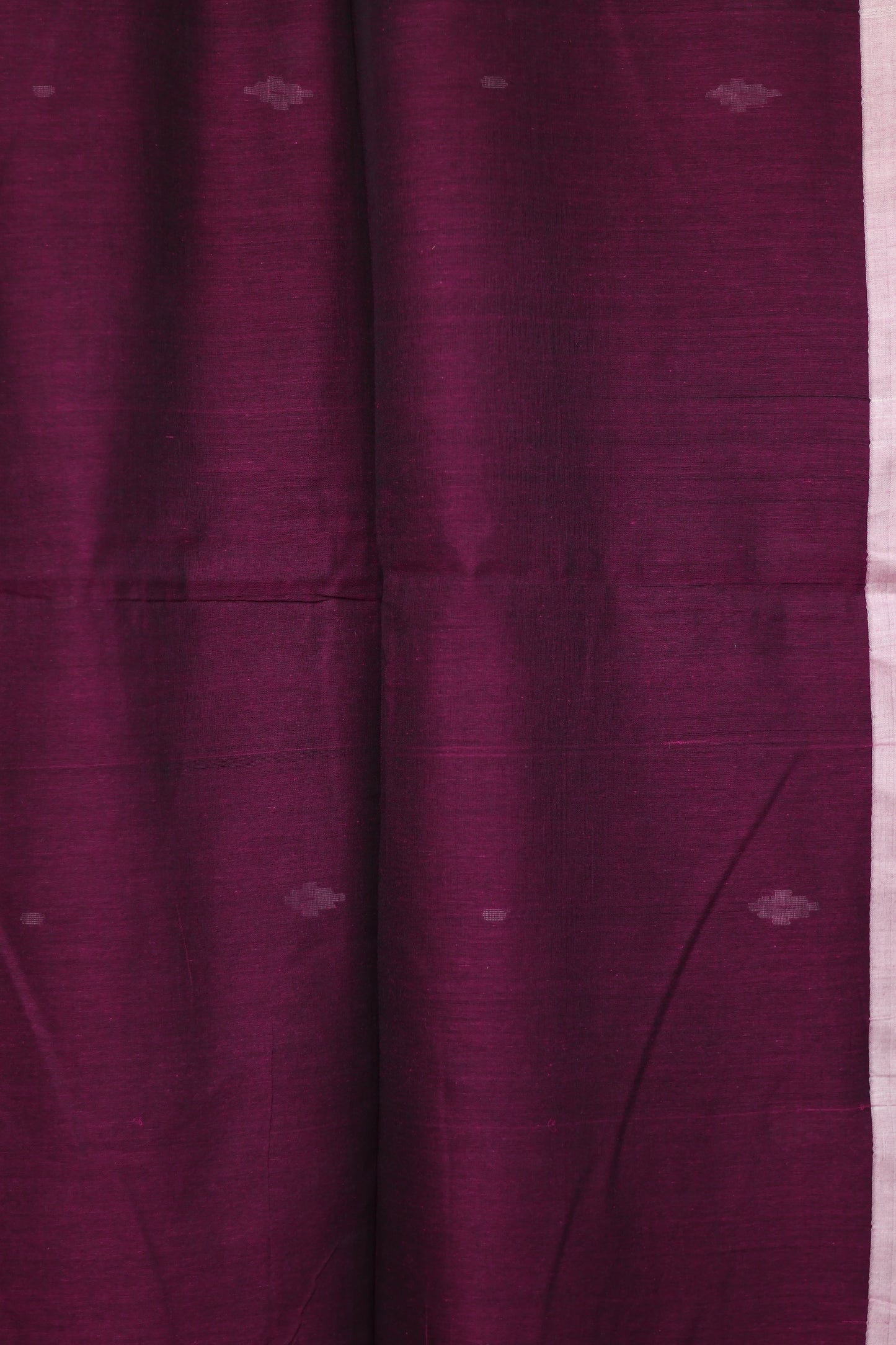 Wine Pure Handwoven Mercerised Cotton Saree with Butta Weaving