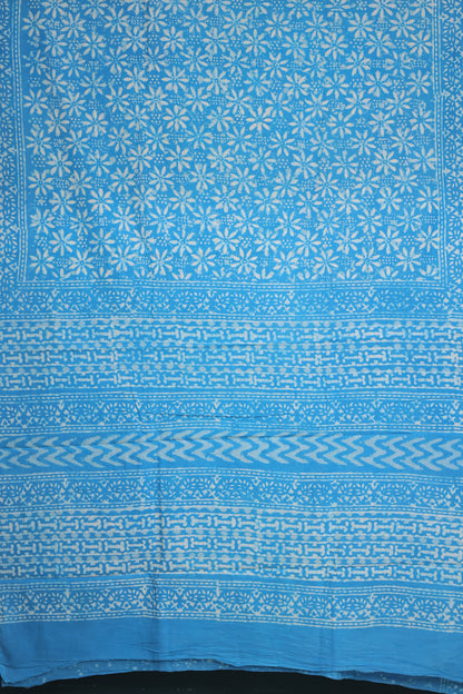 Bagru Handblock printed MulMul cotton saree