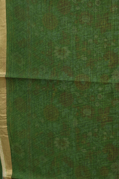 Green Digital printed Kota Doria Saree