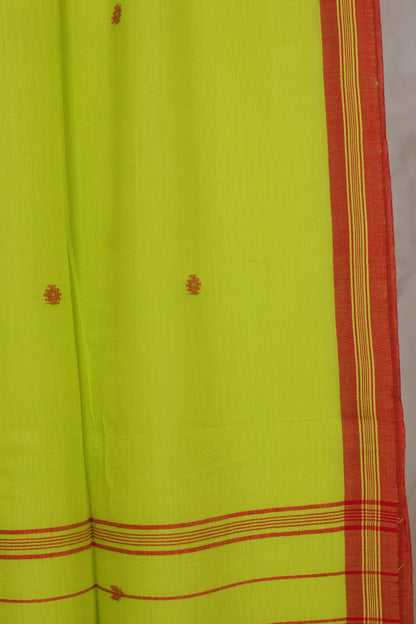 Malai Cotton Saree with Butta Weaving | Looms & Tassels