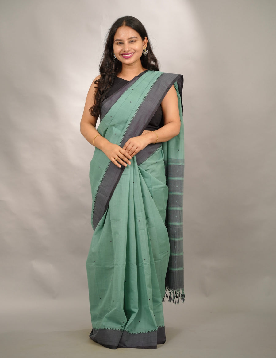 Handloom Venkatagiri Cotton Saree Without Blouse | Looms & Tassels