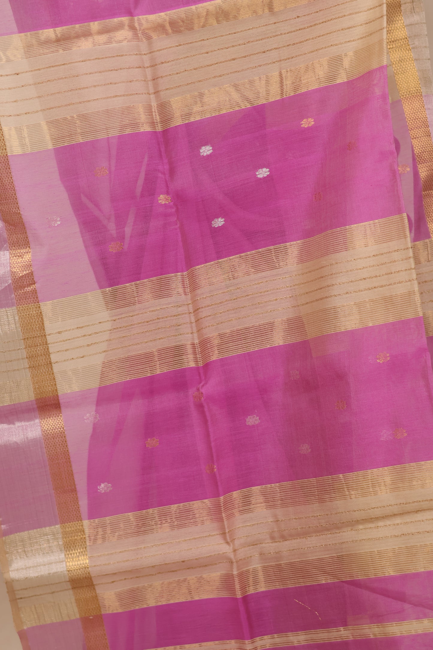 Pink Handloom Maheswari Silk Cotton Sarees | Looms & Tassels