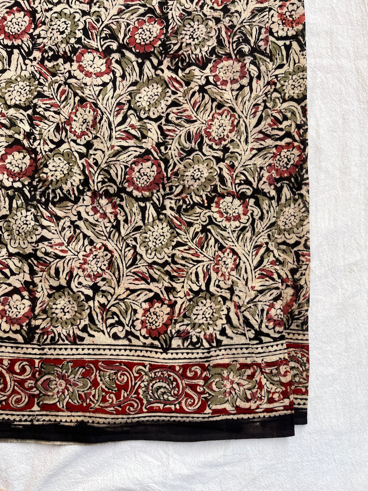 Hand Block Printed Kalamkari Cotton Saree