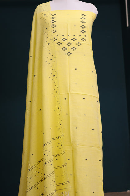 Handwoven weaving butta pure Malai cotton 2 piece suit sets
