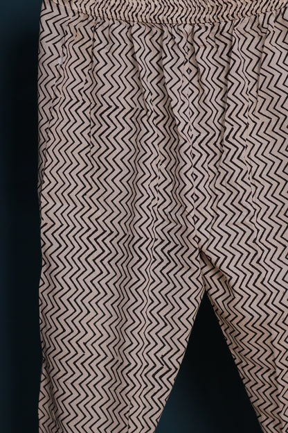 Handblock printed kota 3 piece suit (stitched)
