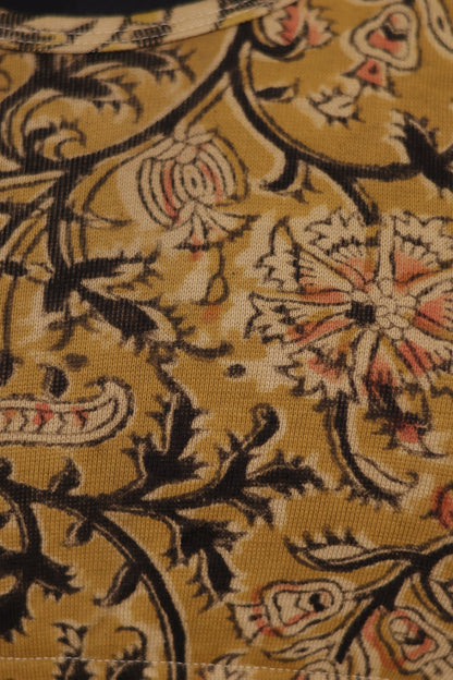 Round Neck Stretchable Hand block printed kalamkari blouse