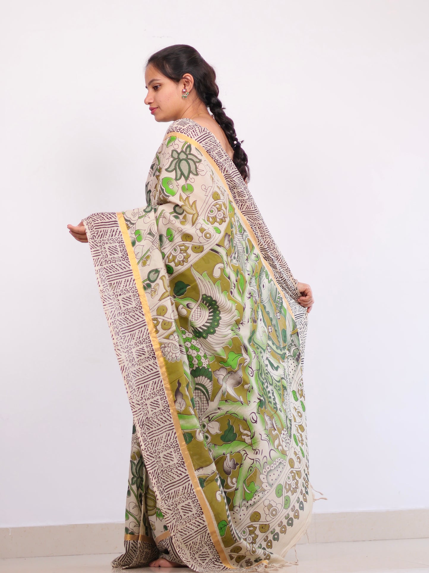 Chennur silk kalamkari Saree