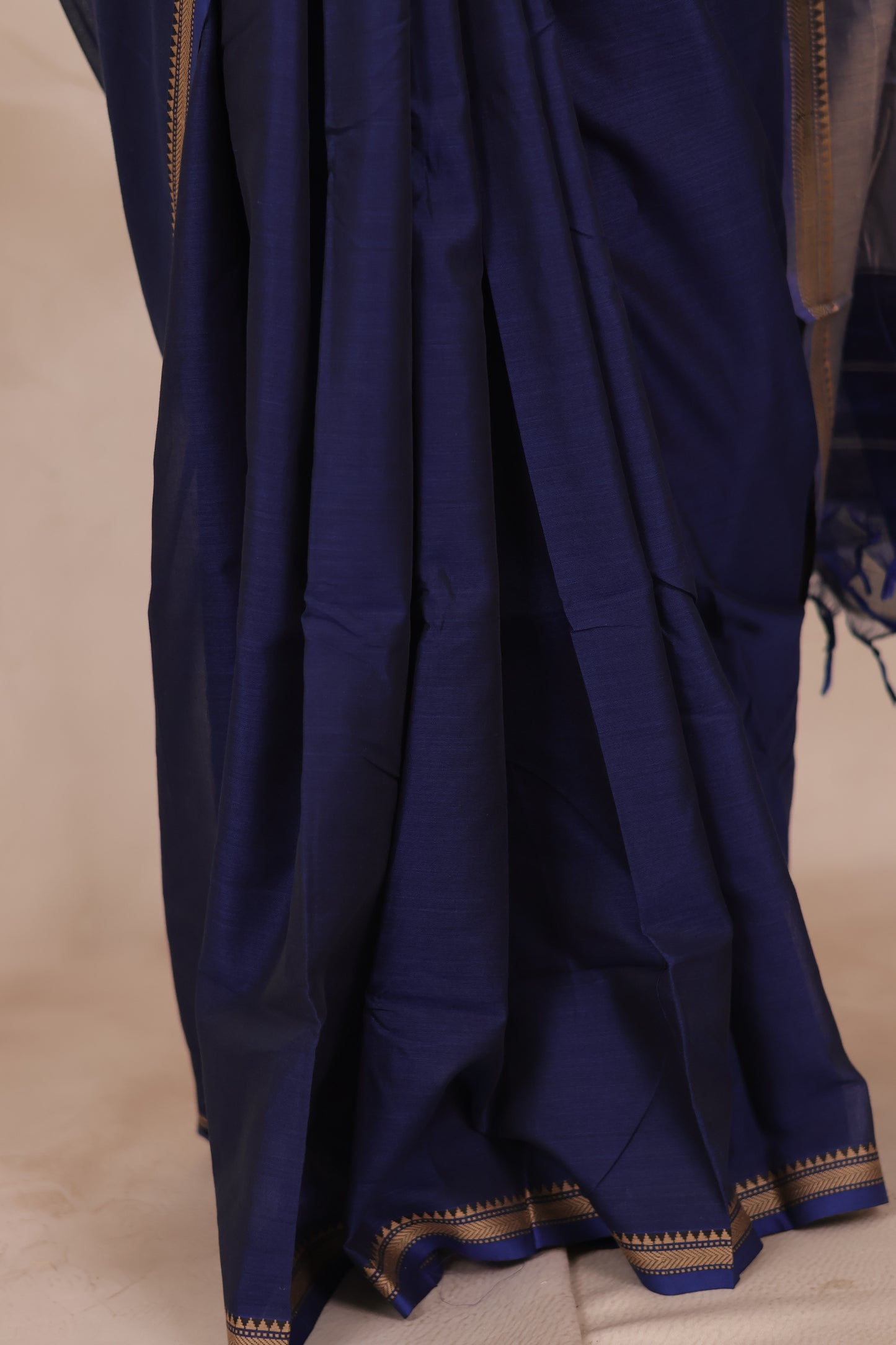 Blue Narayanpet Cotton Saree | Looms & Tassels