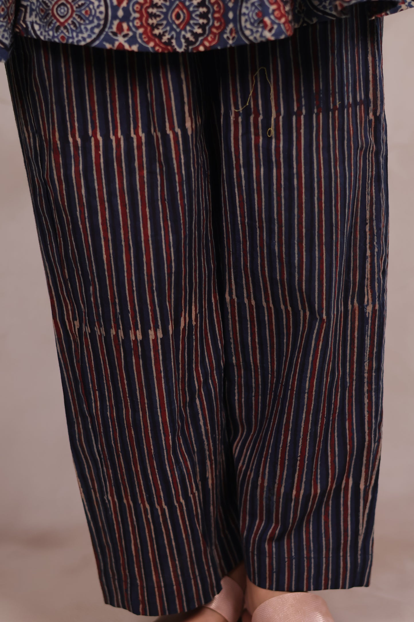 Indigo Ajrakh Handblock Printed Co-ord Set (Pure Cotton ) | Looms & Tassels