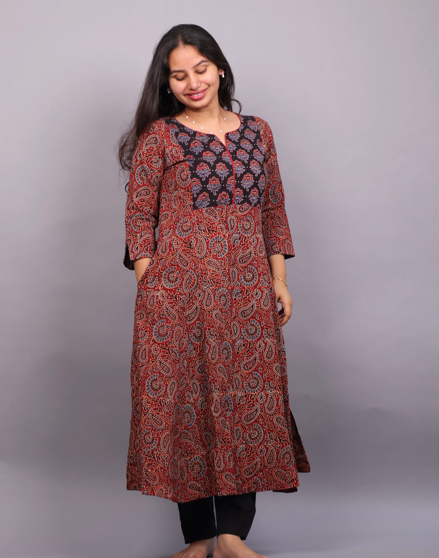 Ajrakh Hand Block printed Aline Kurti