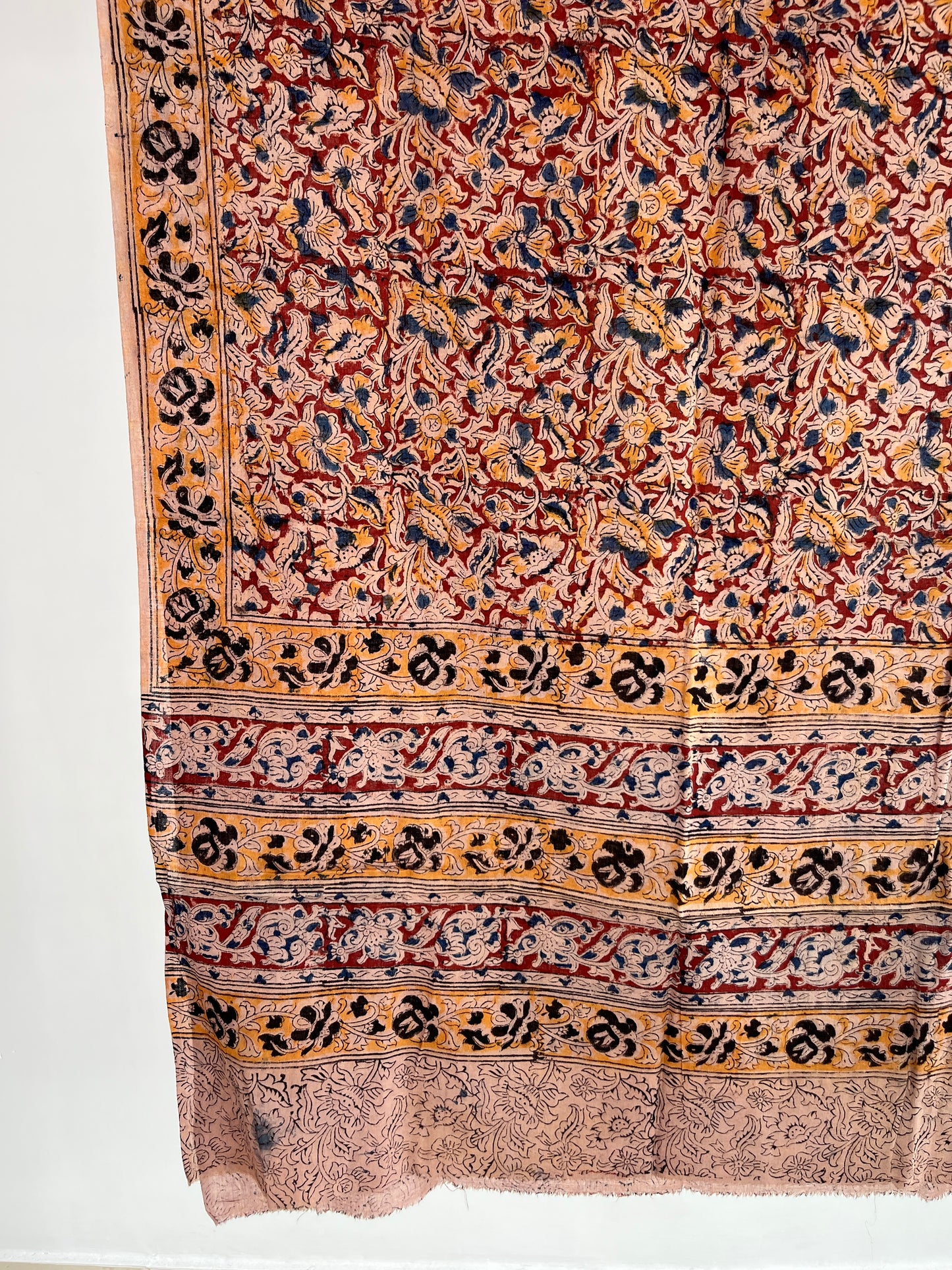 Red Kalamkari Cotton Dupatta