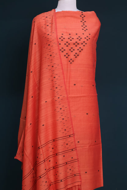 Handwoven weaving butta pure Malai cotton 2 piece suit sets