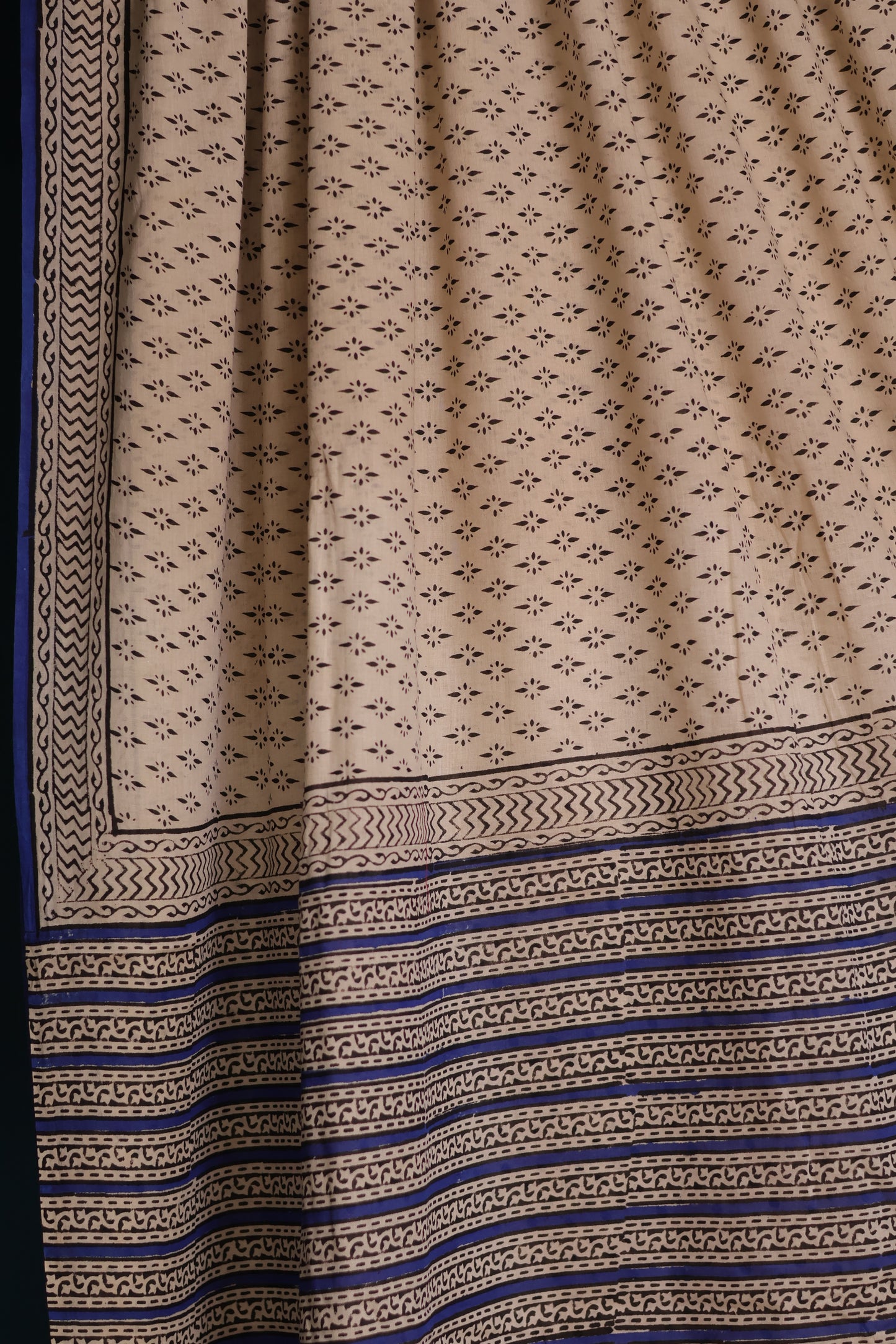 Bagru Handblock printed MulMul cotton saree