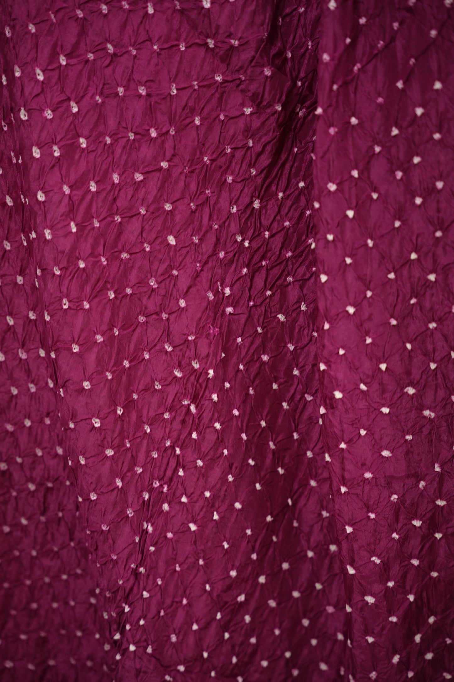 Magenta Handcrafted Bandhani Paithani Dola Silk Saree | Looms & Tassels