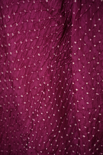 Magenta Handcrafted Bandhani Paithani Dola Silk Saree | Looms & Tassels