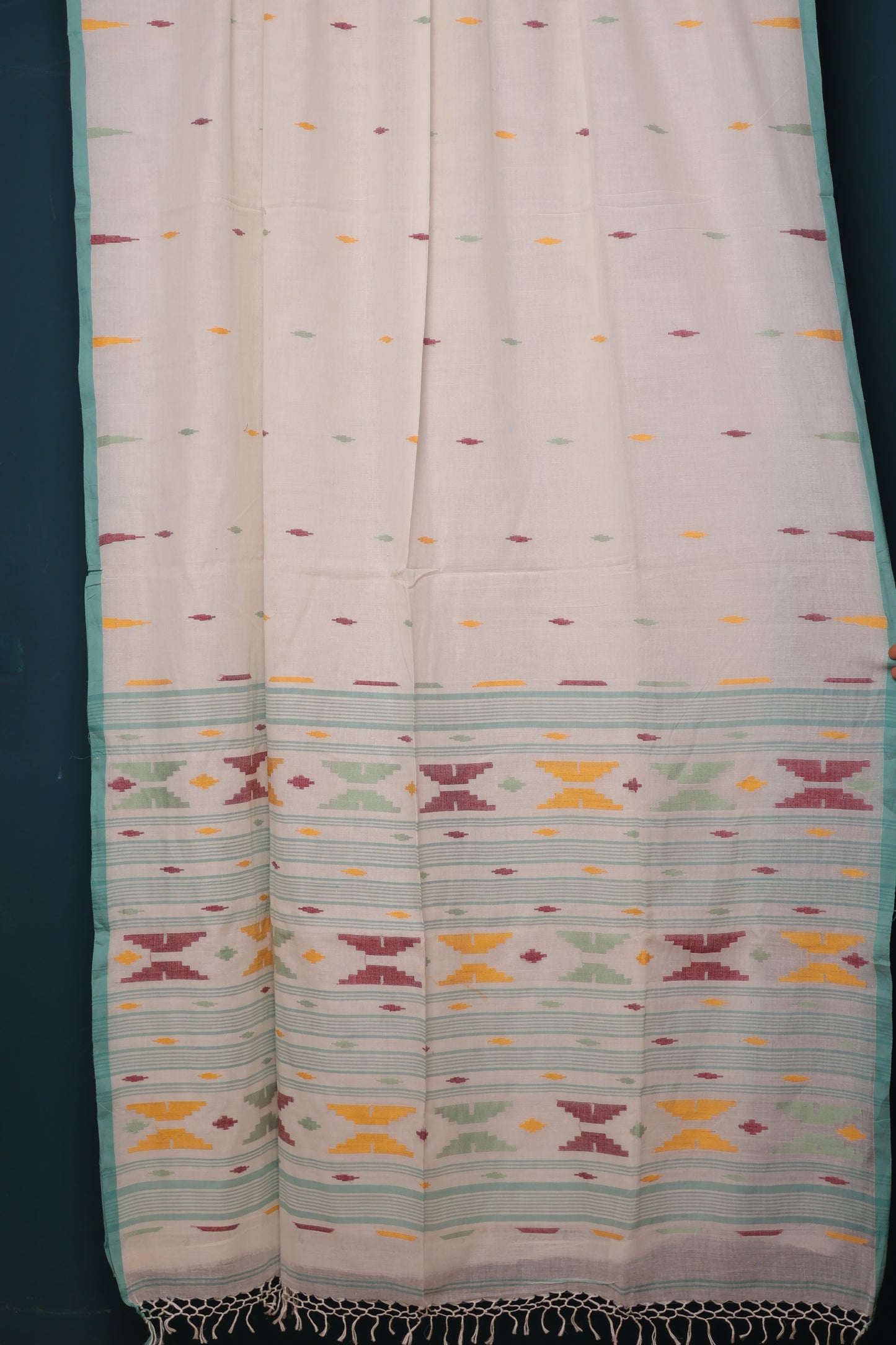 Pure Handwoven Jamdhani Malai Cotton Saree