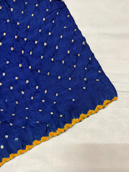 Blue Ajrakh Bandhej Modal Silk Saree