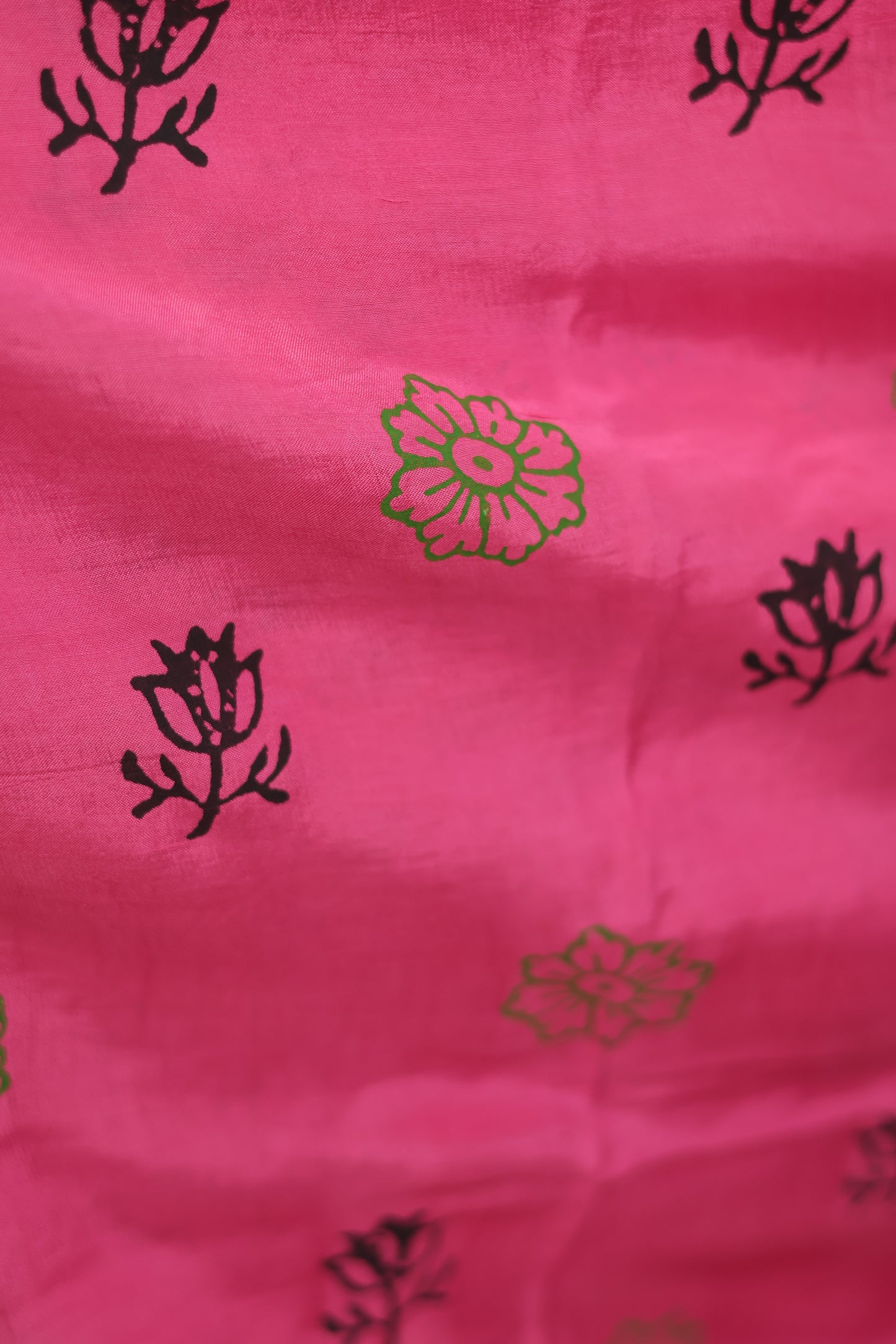 Hand dyeing premium chennur silk with block prints saree