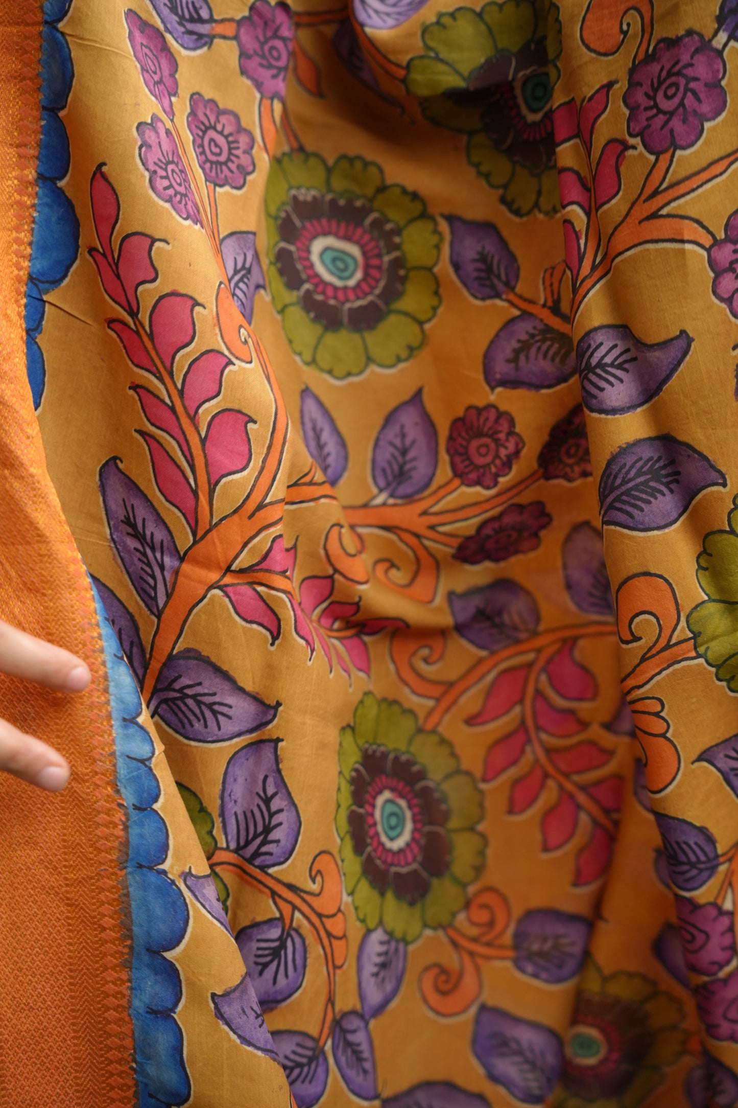 Pen Kalamkari chennur silk duppata