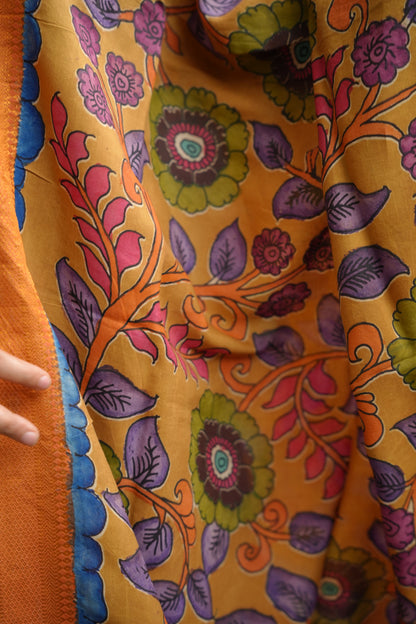 Pen Kalamkari chennur silk duppata