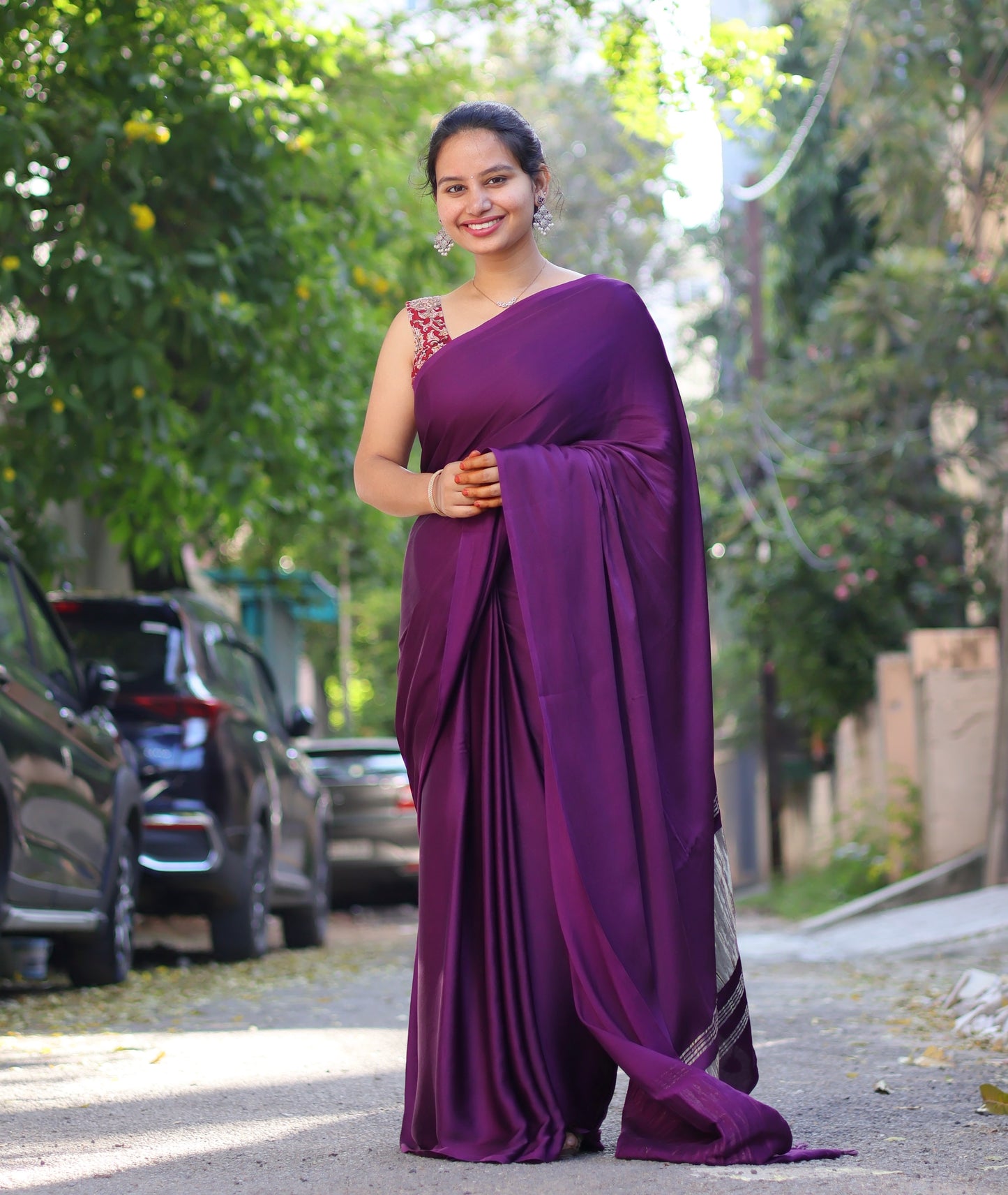 Plain Modal Silk Saree