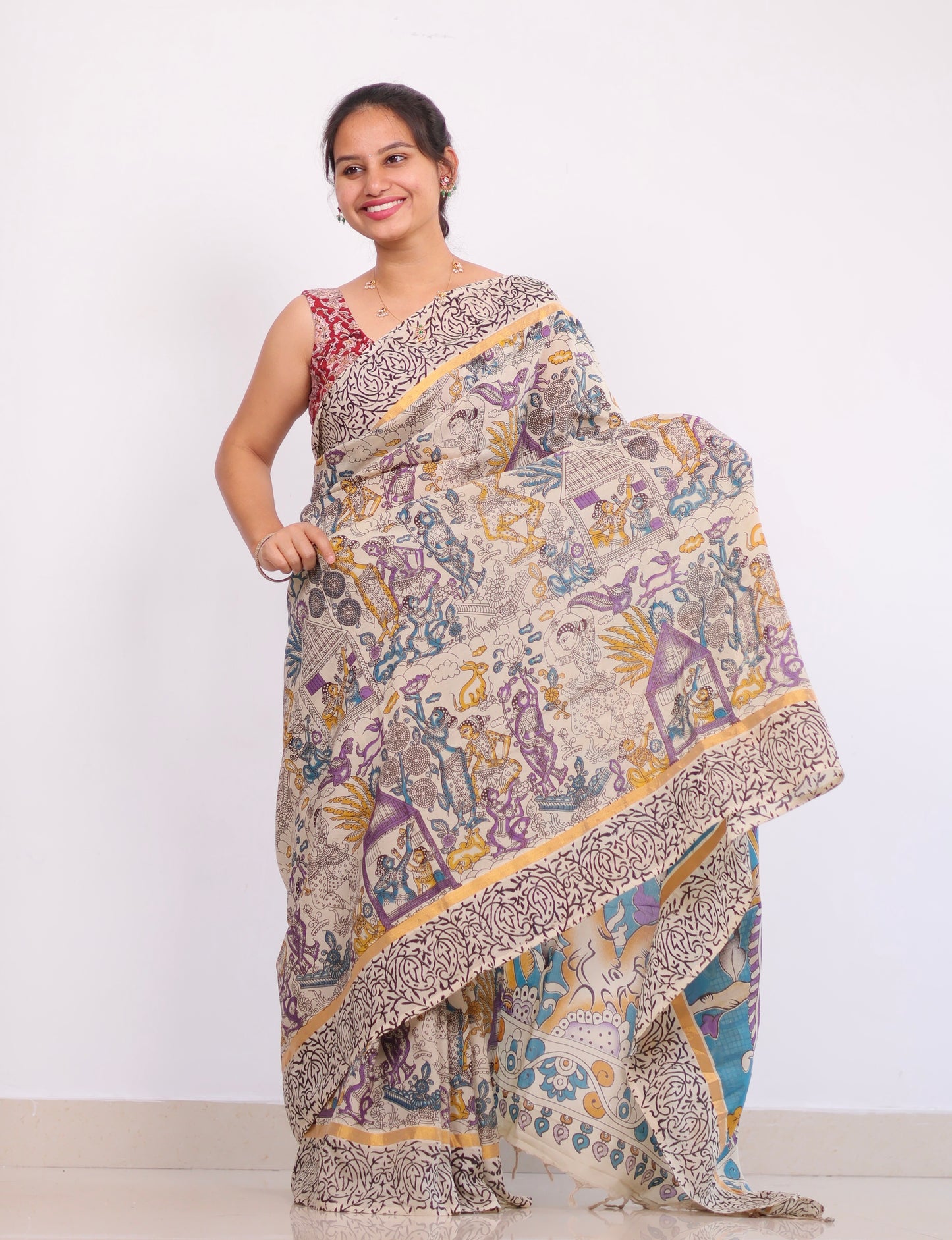 Chennur silk kalamkari Saree