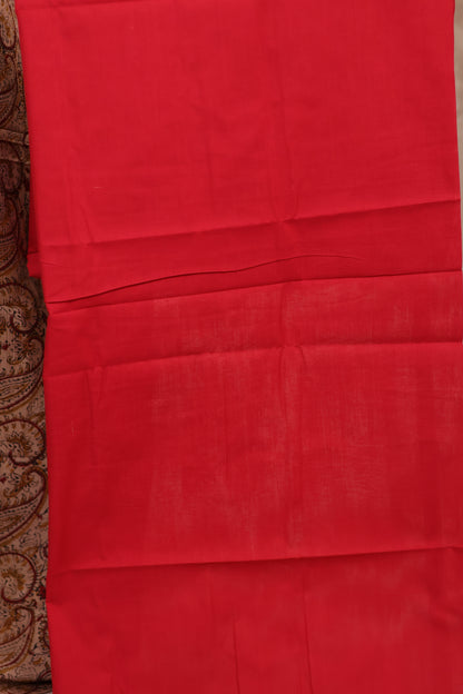 Hand Block Printed Kalamkari Unstitched 3pc Suit Set
