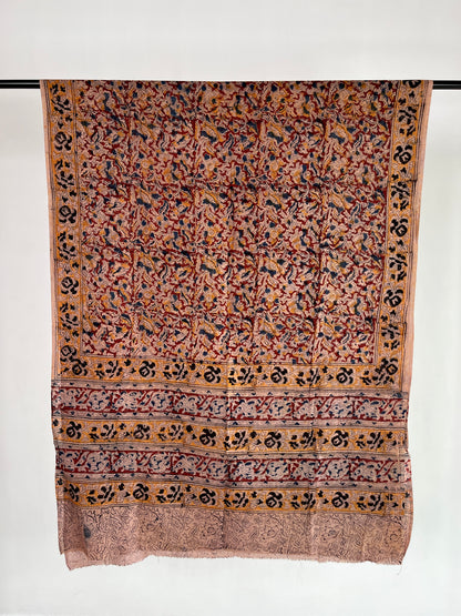 Red Kalamkari Cotton Dupatta