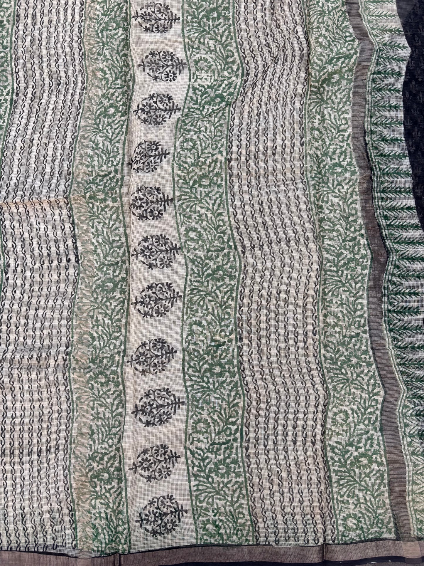 Hand block printed Kota Doriya Saree