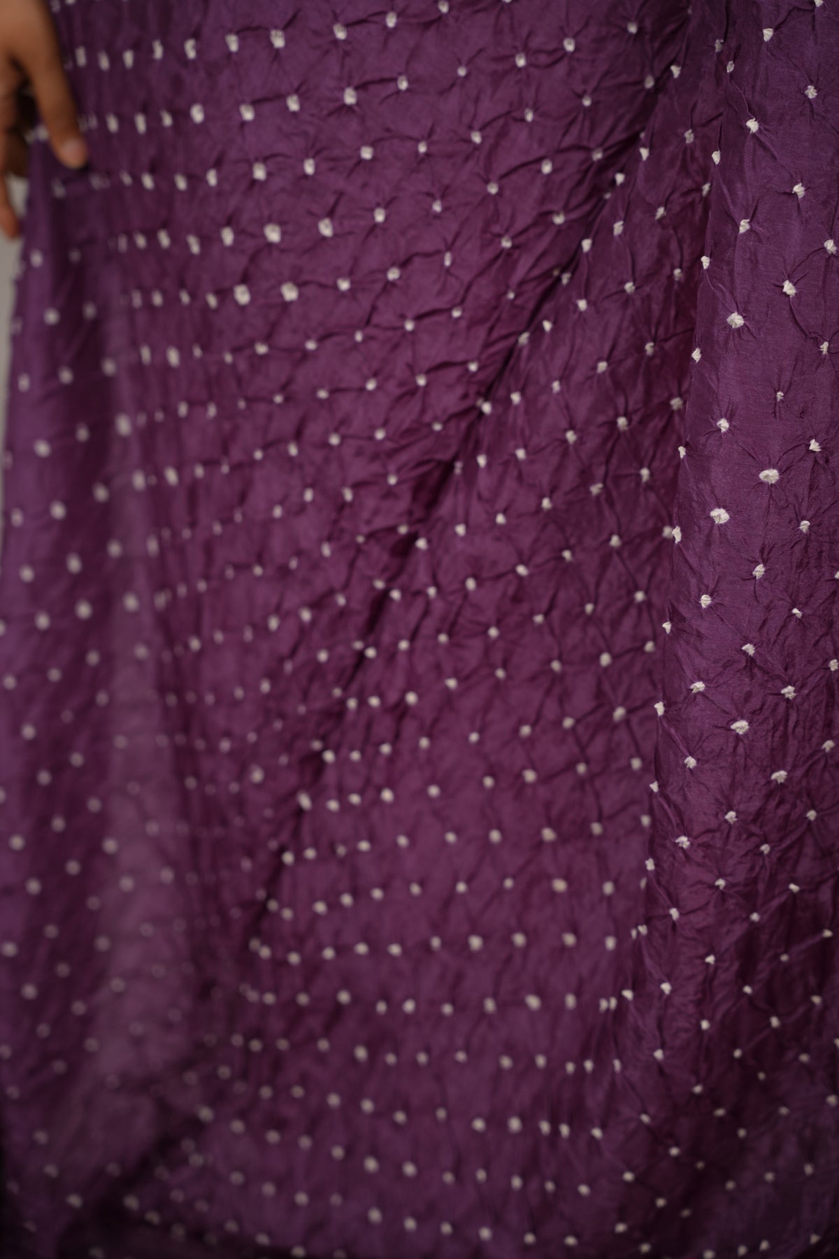 Purple Handcrafted Bandhani Paithani Dola Silk Saree | Looms & Tassels
