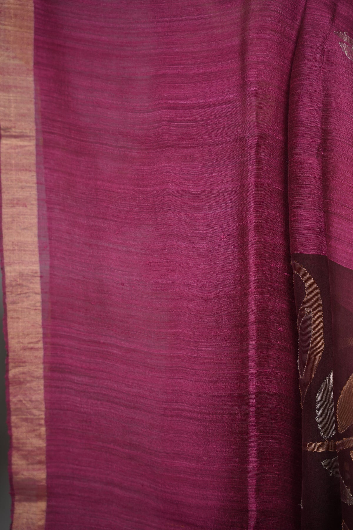 Magenta Handloom Jamdhani Pure Matka Silk Saree with Muslin Silk Pallu