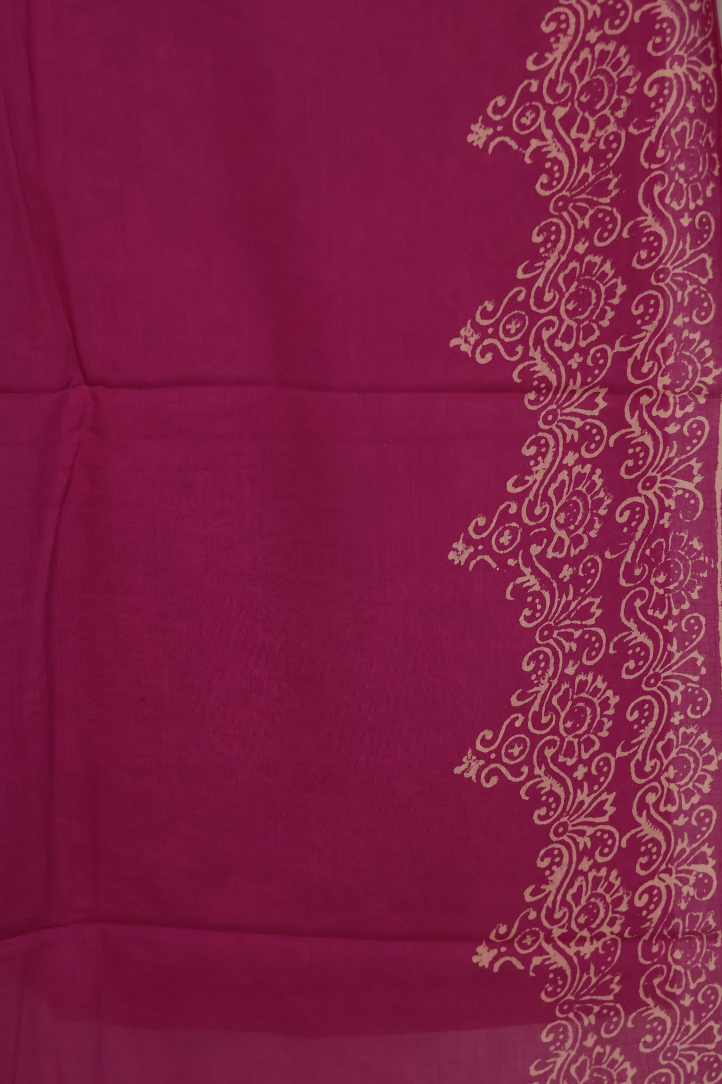 Pink Bagru Handblock printed MulMul cotton saree
