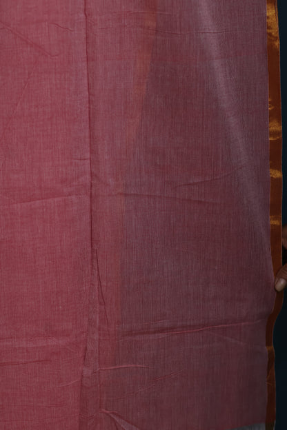 Pure Handwoven Mercerised Cotton Saree with Mina Jari Butta Weav