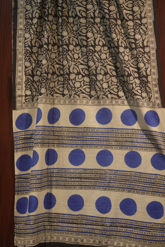 Bagru Handblock printed MulMul cotton saree