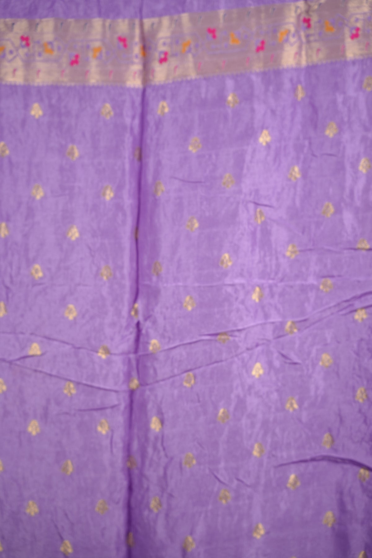 Lavender Handcrafted Bandhani Paithani Dola Silk Saree | Looms & Tassels